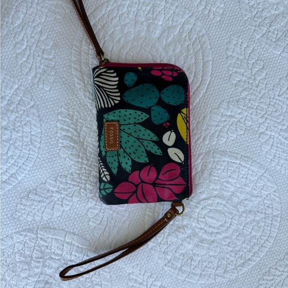 Fossil black and multi-colored wallet - Picture 1 of 3